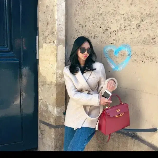 [BUNJANG] Tailored Half Coat - Ivory / 테일러드 하프코트