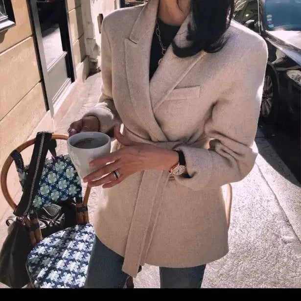 [BUNJANG] Tailored Half Coat - Ivory / 테일러드 하프코트