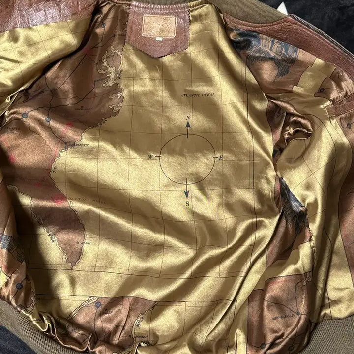 [BUNJANG] Real Crocodile Leather Varsity Jacket / 남성 악어가죽자켓 리얼레더 바시티자켓