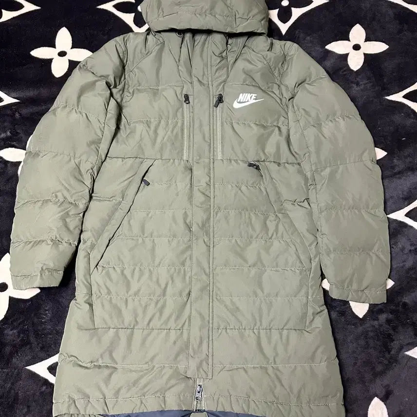 [BUNJANG] Nike Down Filled Long Padded Jacket (Khaki) - Size M / 나이키 오리털 롱패딩 카키 색감 상태 미침주의