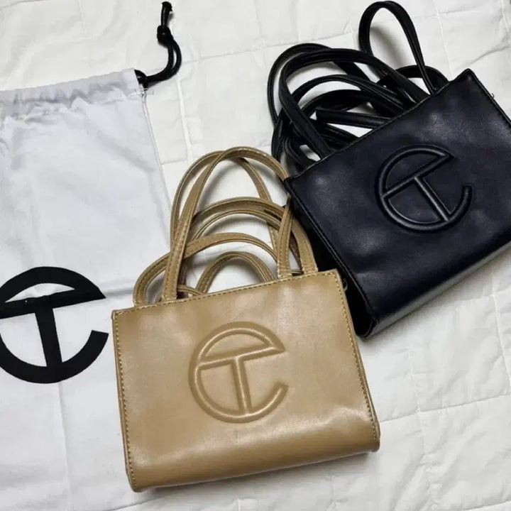 [BUNJANG] Leather Shoulder Bag, Black Drawstring Bag, White Drawstring Bag, Telfar Small Bag / 가방4종세트