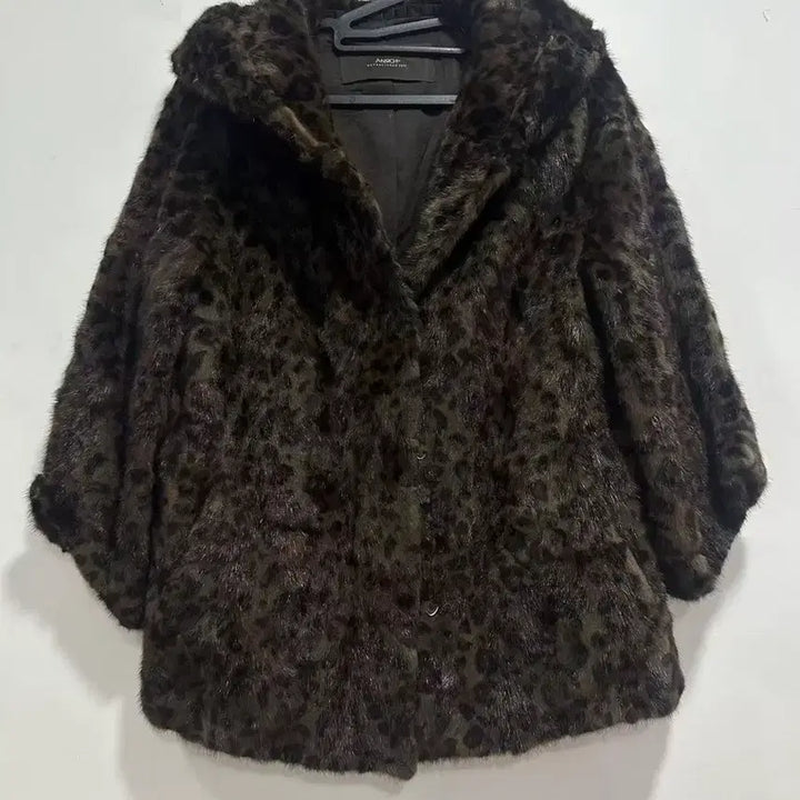 [BUNJANG] ANSCHLUSS Leopard Fur Jacket / ANSCHLUSS 레오파드 퍼 자켓