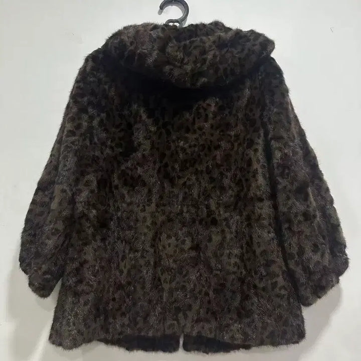 [BUNJANG] ANSCHLUSS Leopard Fur Jacket / ANSCHLUSS 레오파드 퍼 자켓