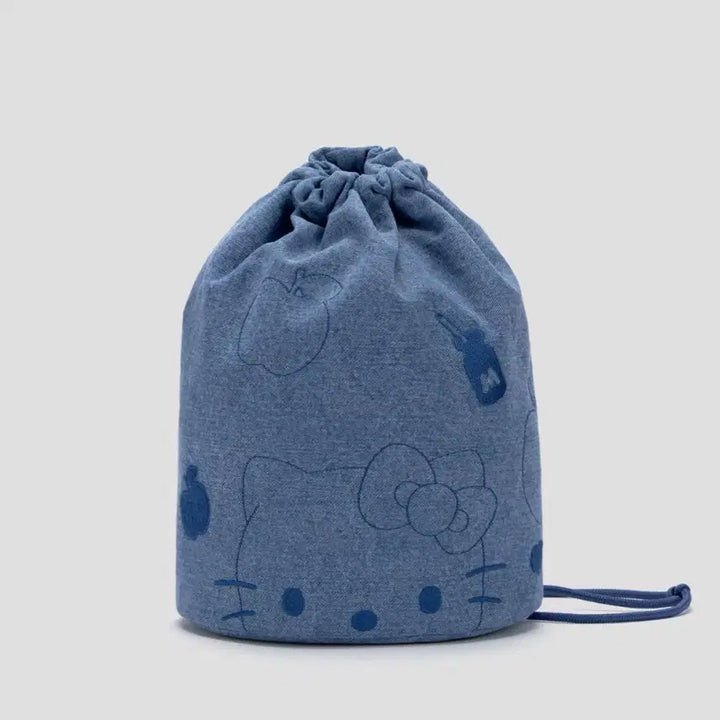 [BUNJANG] Joseph&Stacy Hello Kitty Denim String Backpack / [조셉앤스테이시] 데님 스트링 백팩 헬로키티