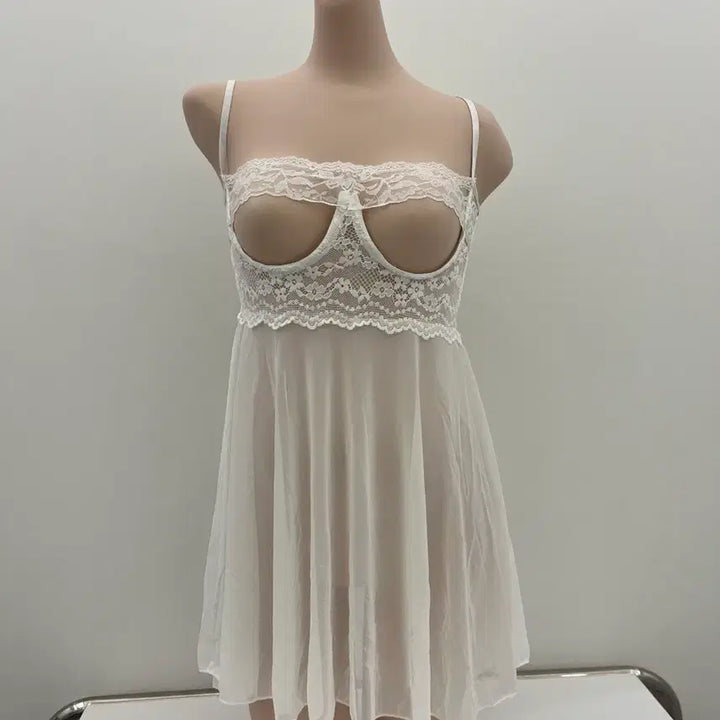 [BUNJANG] Black See-Through Lace Slip Lingerie / 블랙 시스루 레이스 슬립 속옷