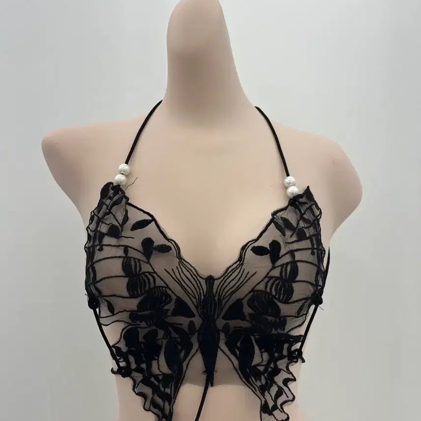 [BUNJANG] Black Lace Lingerie and Robe Set / 블랙 레이스 란제리 + 로브 세트
