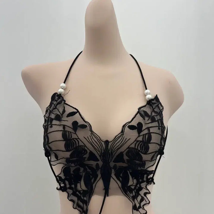 [BUNJANG] Black Lace Lingerie and Robe Set / 블랙 레이스 란제리 + 로브 세트