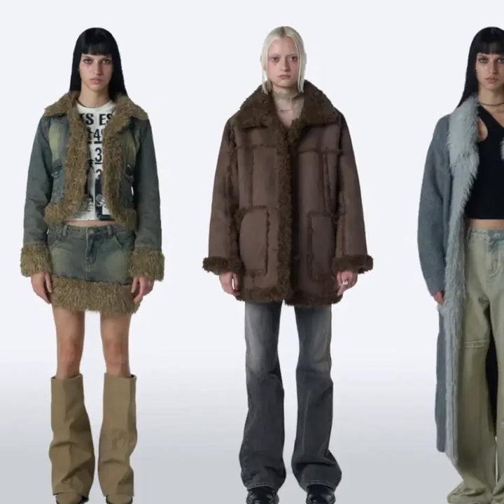 [BUNJANG] Ordinary Holiday Shearling Single Coat Brown / 오디너리홀리데이 시어링 싱글 코트 브라운 무스탕 뽀글이 퍼코트 무스탕