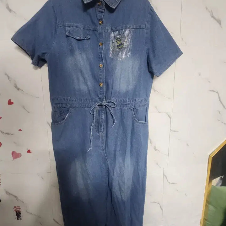 [BUNJANG] ALTBENY Denim Shirt Dress / 새상품 ALTBENY 데님 셔츠 원피스 55  66  통통66까지