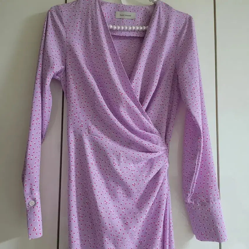 [BUNJANG] Sand Limited Lavender Dot Long Wrap Dress / Sand Limited 롱 랩 원피스 라벤더 새옷