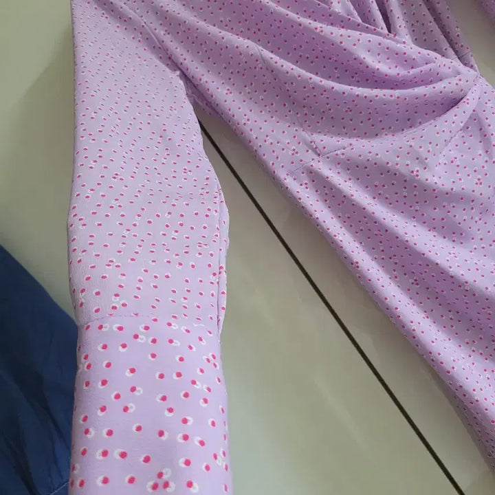 [BUNJANG] Sand Limited Lavender Dot Long Wrap Dress / Sand Limited 롱 랩 원피스 라벤더 새옷