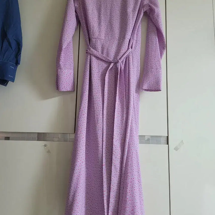 [BUNJANG] Sand Limited Lavender Dot Long Wrap Dress / Sand Limited 롱 랩 원피스 라벤더 새옷