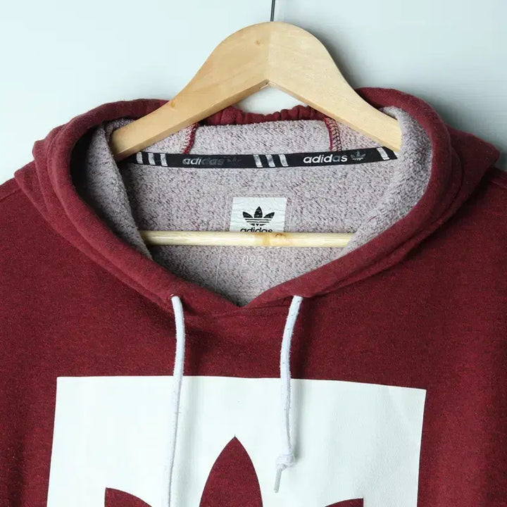 [BUNJANG] Adidas Burgundy Hooded Sweatshirt / (M) 아디다스 후드티셔츠 버건디 불꽃 에이징 사용감-1757D
