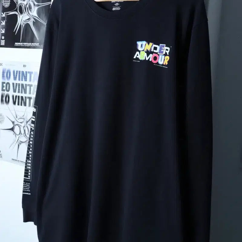 [BUNJANG] Under Armour Oversized Black Old School Sweatshirt / (2XL) 언더아머 맨투맨 티셔츠 빅사이즈 블랙 올드스쿨-17588