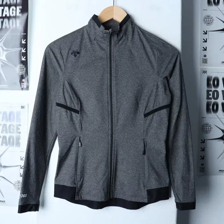 [BUNJANG] Descente Windbreaker Jacket / W(S) 데상트 집업 바람막이 점퍼자켓 져지 기능성 그레이-1758A