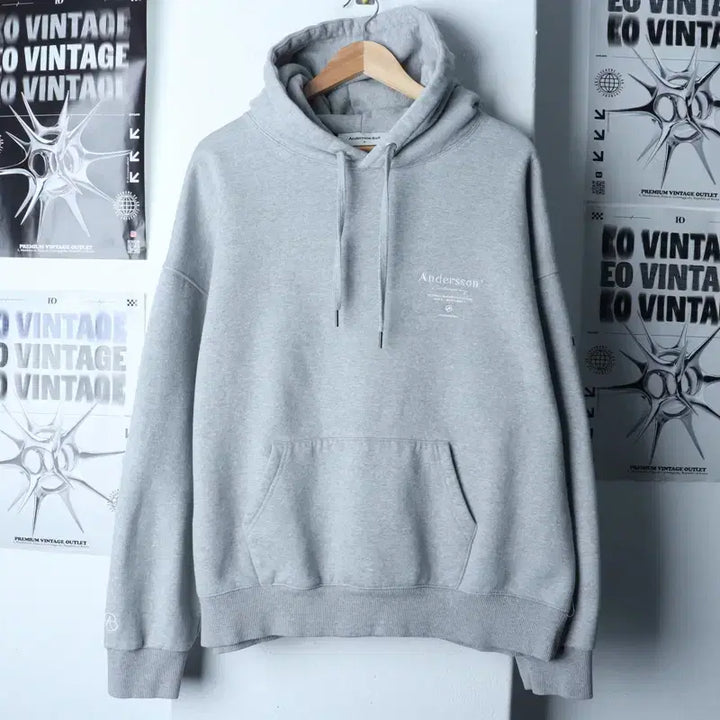 [BUNJANG] Andersson Bell Gray Fleece Hoodie / (XL-2XL) 앤더슨벨 후드티셔츠 그레이 기모 올드스쿨-1758D