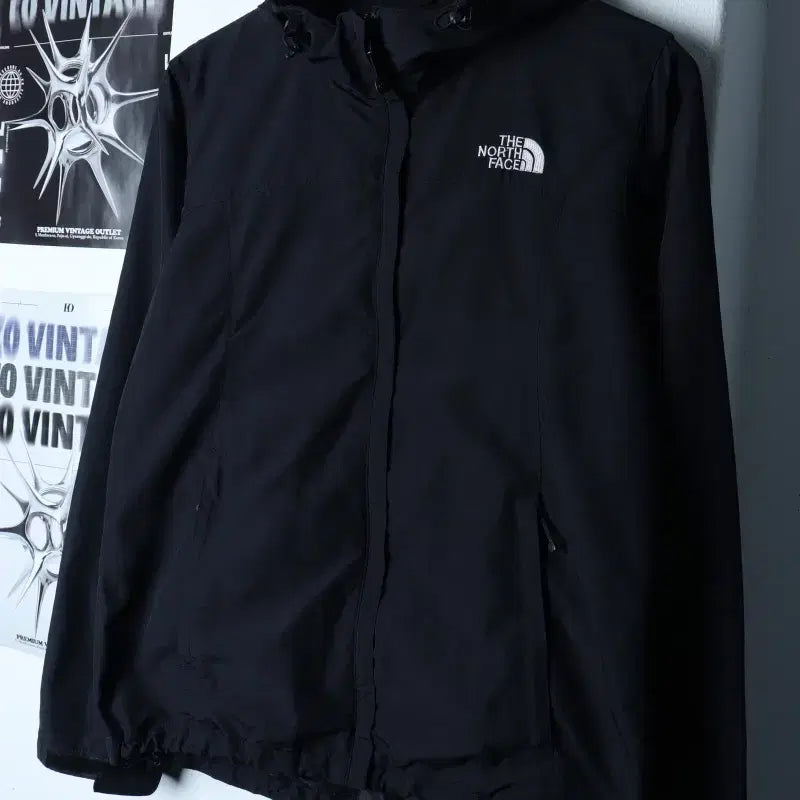 [BUNJANG] The North Face Windbreaker Jacket / W(L) 노스페이스 집업 바람막이 점퍼자켓 스몰로고 블랙-1759E