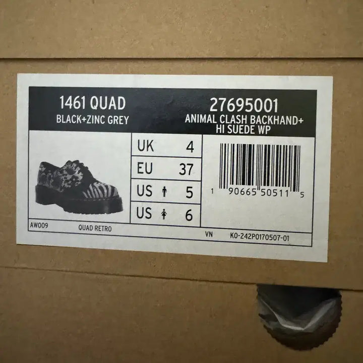 [BUNJANG] Dr. Martens 1461 Quad Zebra Vex Max Boots / 닥터마틴 워커 1461 쿼드 제브라 uk4 (230-240) 벡스 맥스