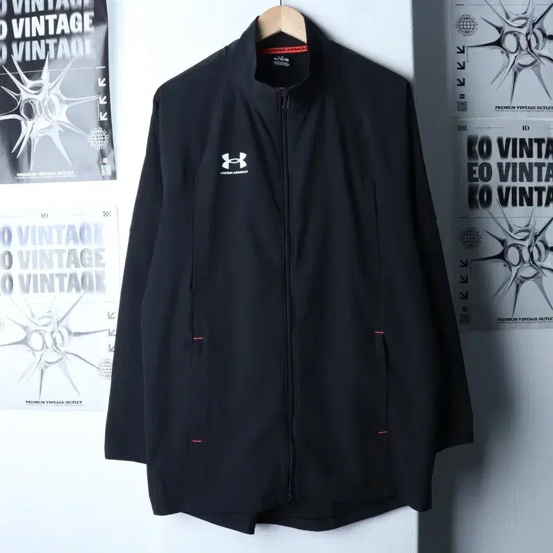 [BUNJANG] Under Armour Windbreaker Jacket / (XL-2XL) 언더아머 집업 바람막이 점퍼자켓 기능성 블랙-175B0