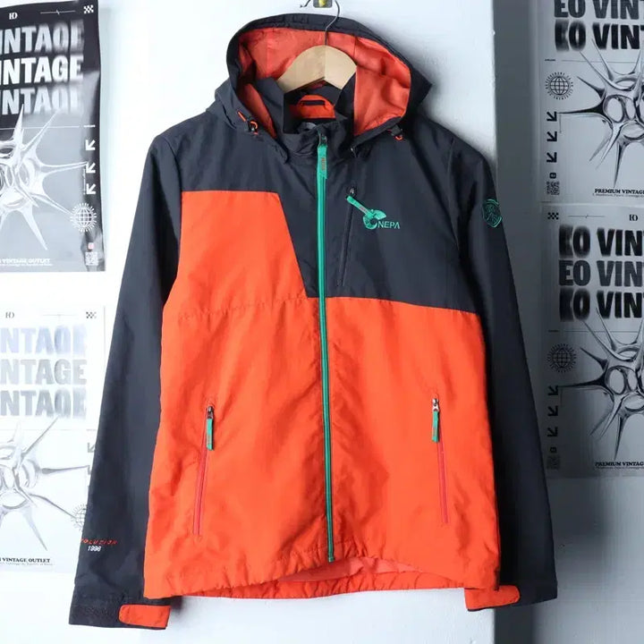 [BUNJANG] Nepa Lightweight Orange Windbreaker Jacket / (S) 네파 집업 바람막이 점퍼자켓 경량 오렌지 올드스쿨-175B6
