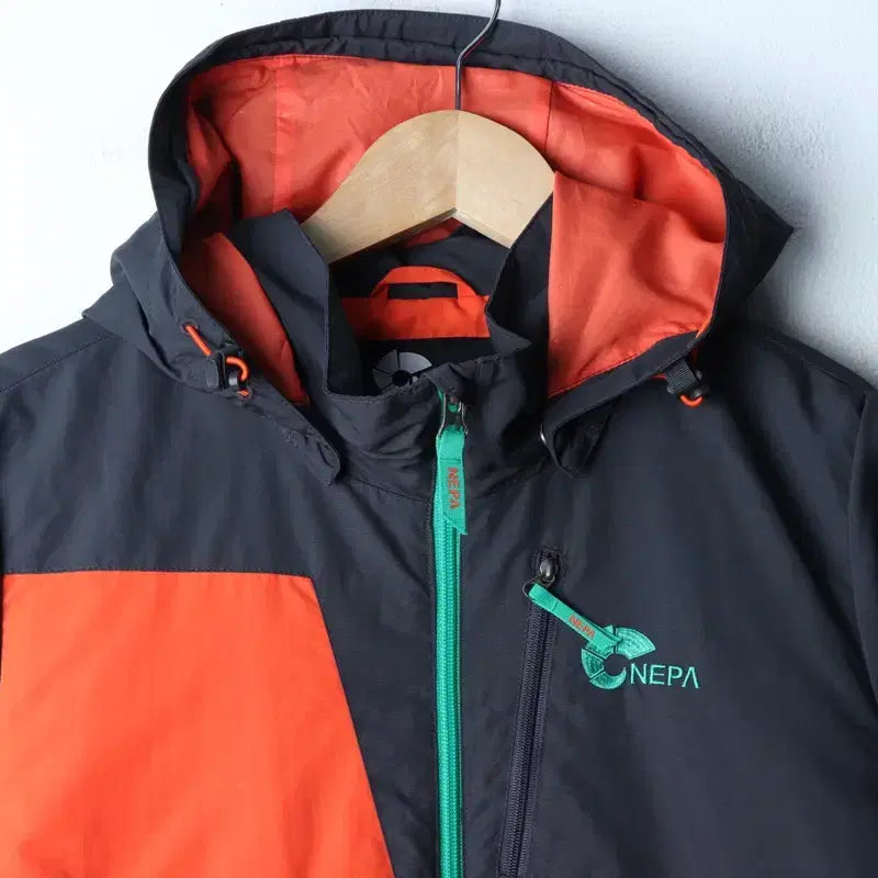 [BUNJANG] Nepa Lightweight Orange Windbreaker Jacket / (S) 네파 집업 바람막이 점퍼자켓 경량 오렌지 올드스쿨-175B6