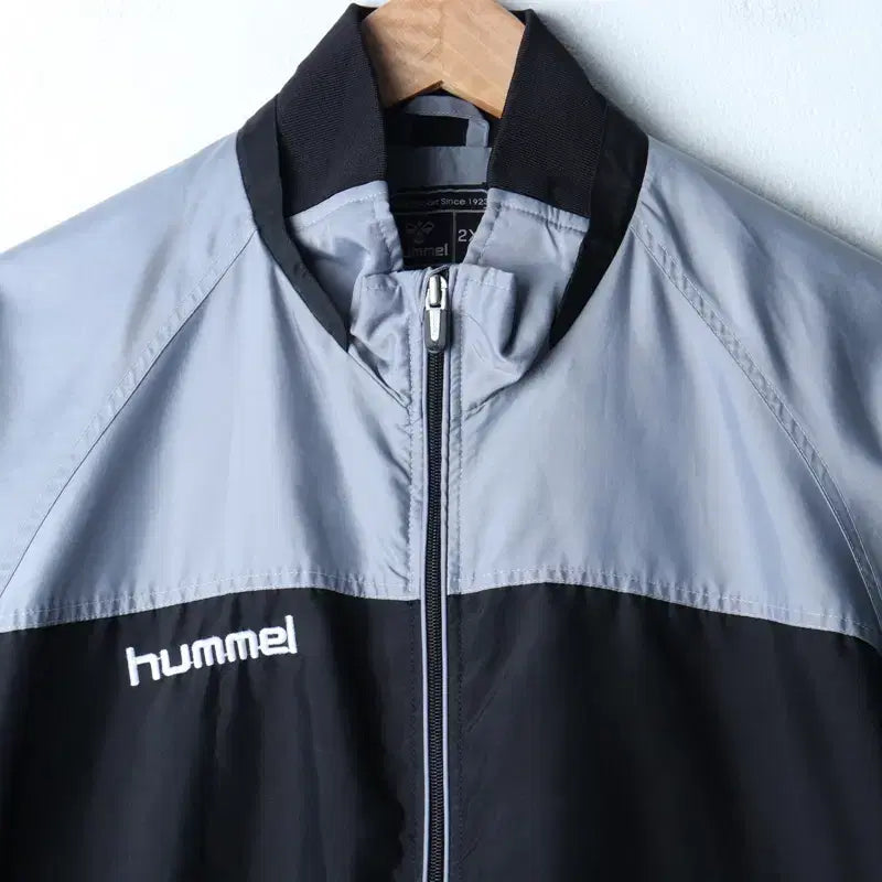 [BUNJANG] Hummel Gray Windbreaker Jacket / (2XL) 험멜 집업 바람막이 점퍼자켓 빅사이즈 그레이-175BD