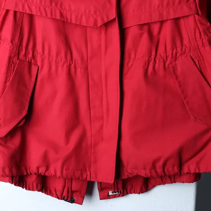 [BUNJANG] W(M) ZIGGET Windbreaker Jacket Red / W(M) 지컷 집업 바람막이 점퍼자켓 견장 레드 아메카지-175BF