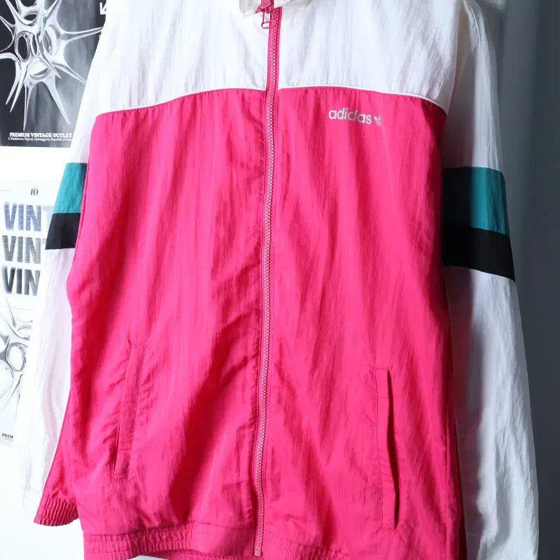 [BUNJANG] Adidas Windbreaker Jacket / W(M) 아디다스 집업 바람막이 점퍼자켓 오리지널 핑크-175C0