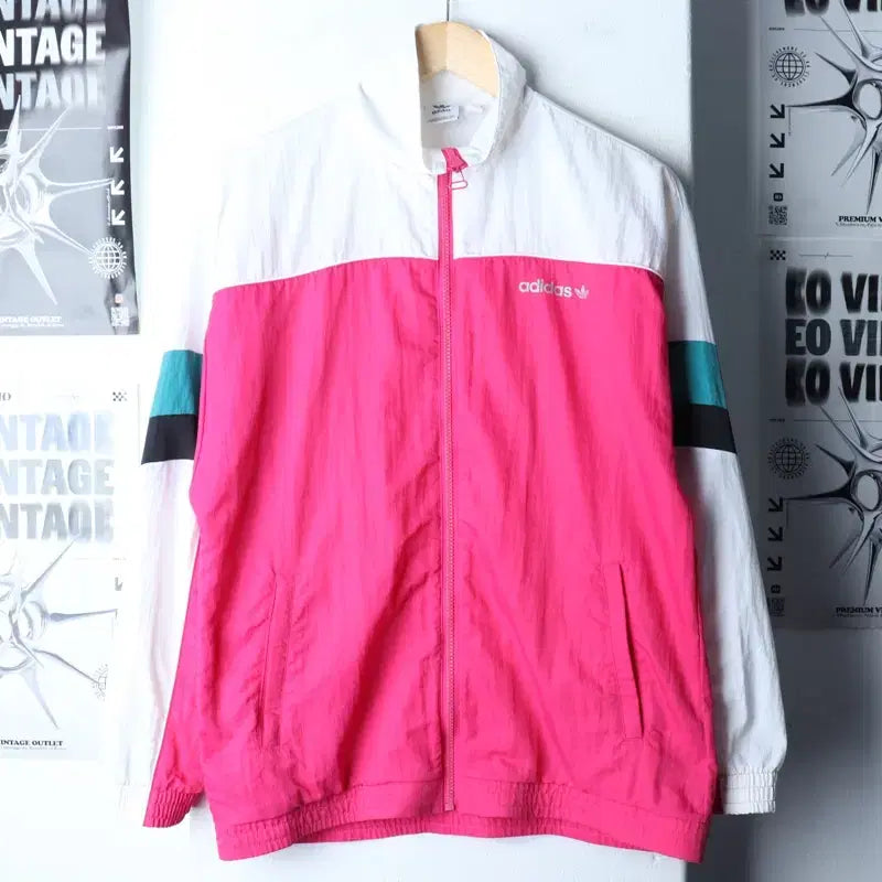 [BUNJANG] Adidas Windbreaker Jacket / W(M) 아디다스 집업 바람막이 점퍼자켓 오리지널 핑크-175C0