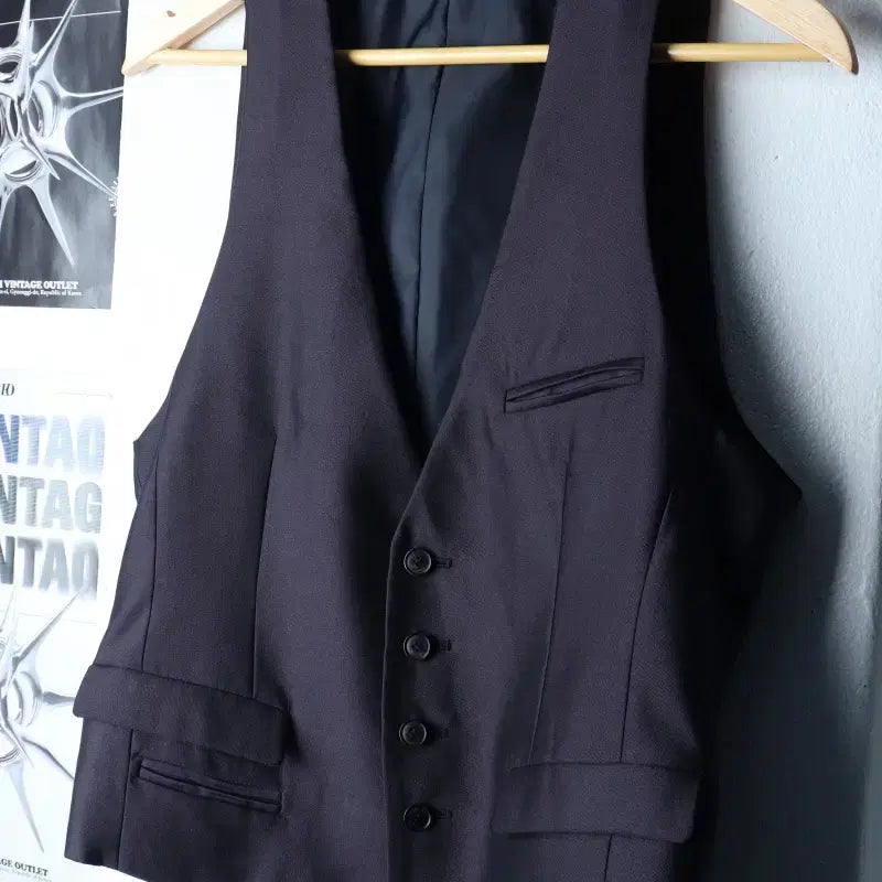 [BUNJANG] ANDZ Navy Wool Windbreaker Jacket / (M) 앤드지 집업 바람막이 점퍼자켓 정장 조끼 네이비 울-175C2