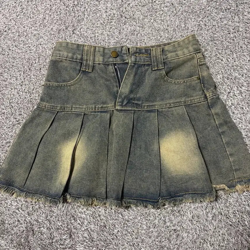 [BUNJANG] Washing Denim Flare Skirt / 워싱 데님 플레어스커트