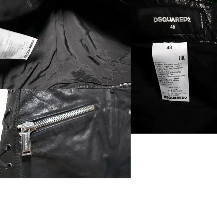 [BUNJANG] DSQUARED2 Leather Lace-up Pants / DSQUARED2 블랙 가죽 레이스업 바지 48 정품 새제품-레어템