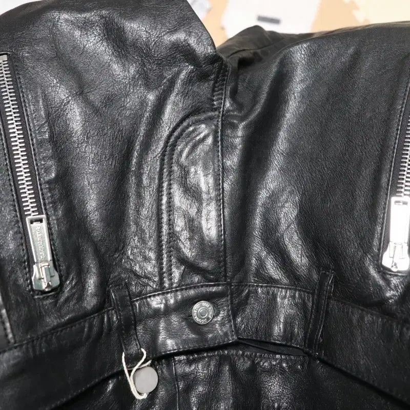 [BUNJANG] DSQUARED2 Leather Lace-up Pants / DSQUARED2 블랙 가죽 레이스업 바지 48 정품 새제품-레어템