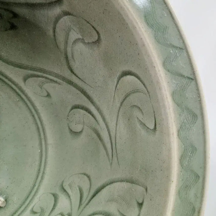 [BUNJANG] Chinese Yuan Dynasty Celadon Porcelain Double Fish Plate / 중국도자기                원대 용천요 쌍어문 대반