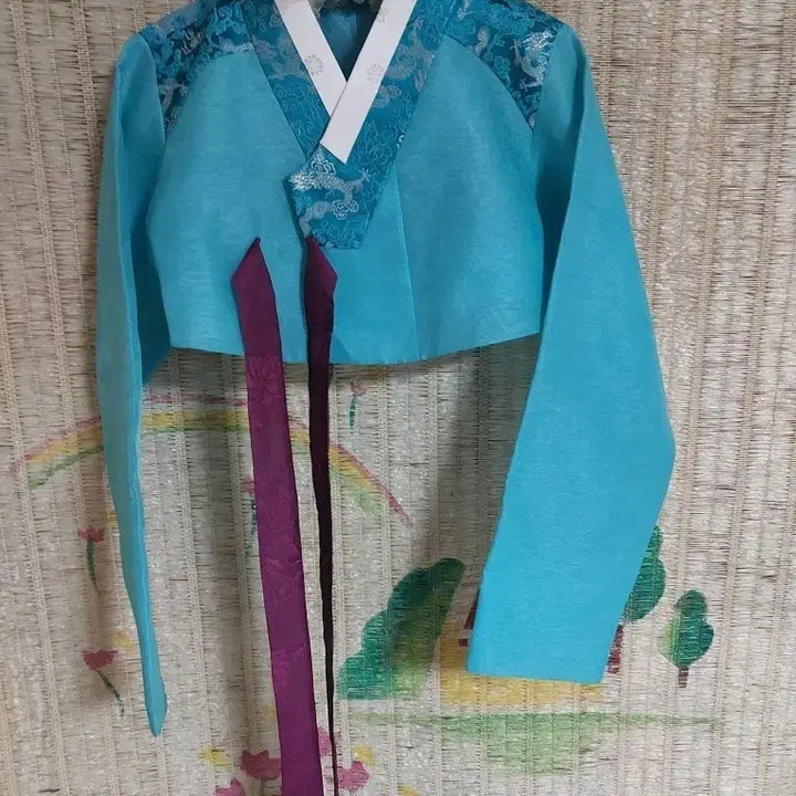 [BUNJANG] Sky Blue Lace Hanbok Jacket / 하늘색 레이스 여자 한복 저고리