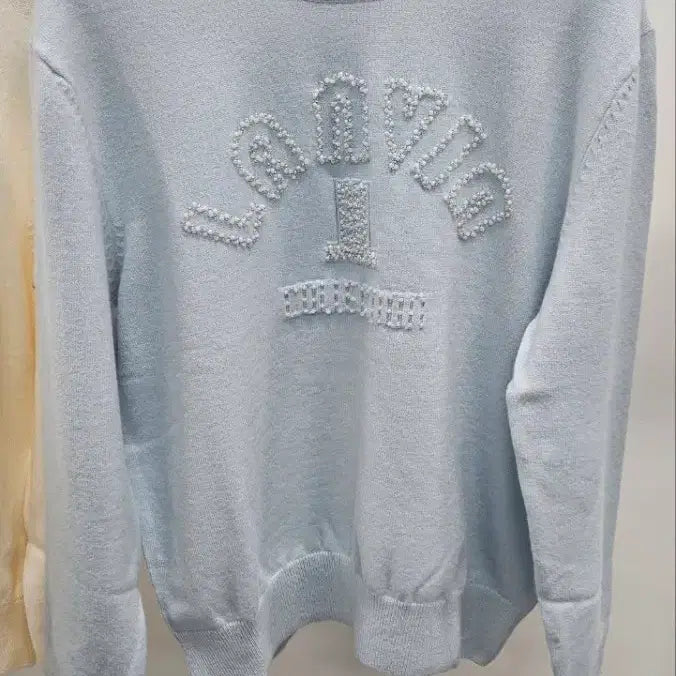 [BUNJANG] Lang/Bang Beaded Logo Knit Top / (@땡처리)랑/방 비딩 로고 니트 탑프리사이즈(~95)