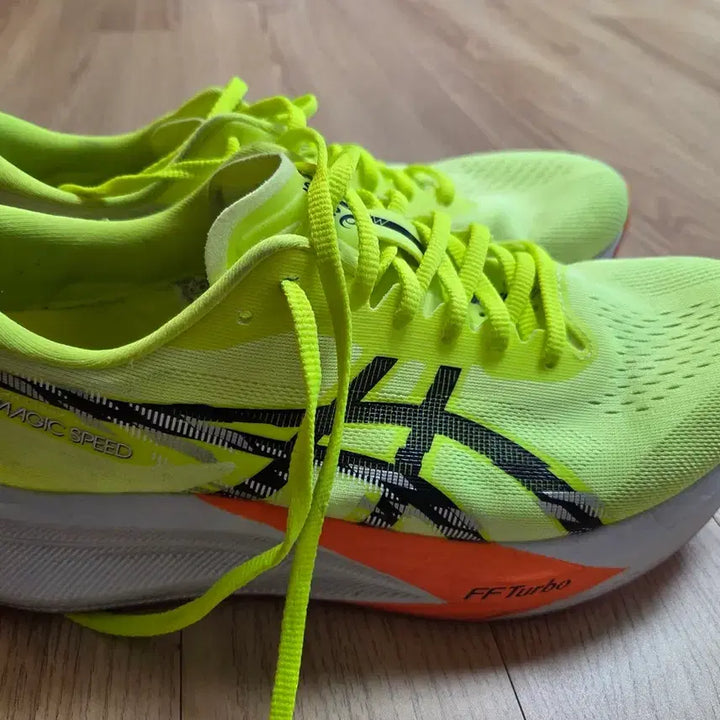 [BUNJANG] Asics Magic Speed 4 Safety Yellow Black Running Shoes / 270 2E) 아식스 매직스피드 4 세이프티 옐로우 블랙
