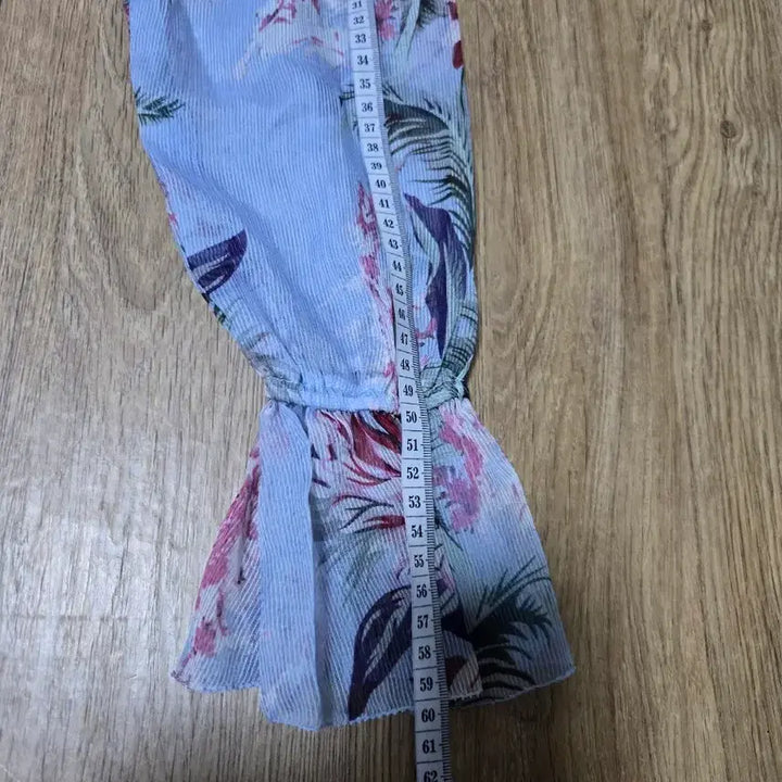 [BUNJANG] Floral See-Through Mini Dress Light Sky Blue / 플라워 시스루  미니 원피스 연한 하늘색