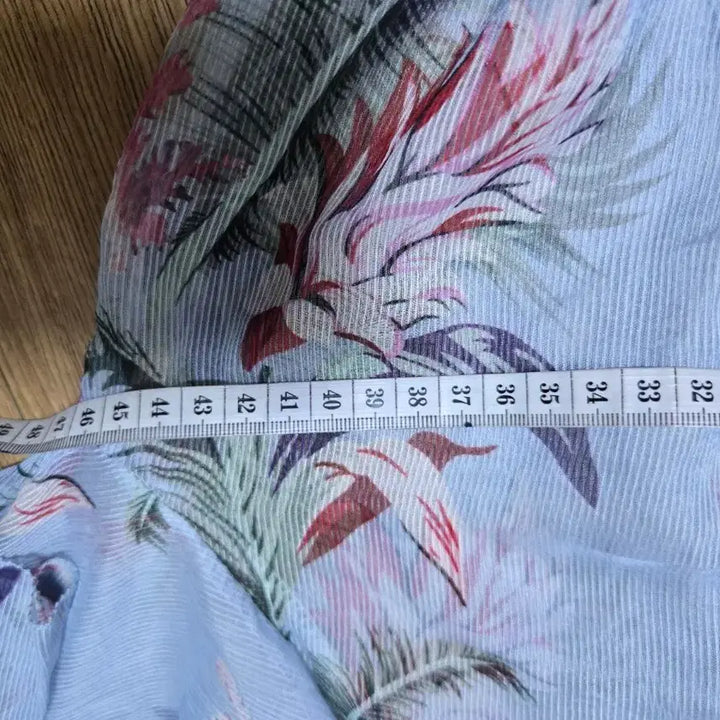 [BUNJANG] Floral See-Through Mini Dress Light Sky Blue / 플라워 시스루  미니 원피스 연한 하늘색