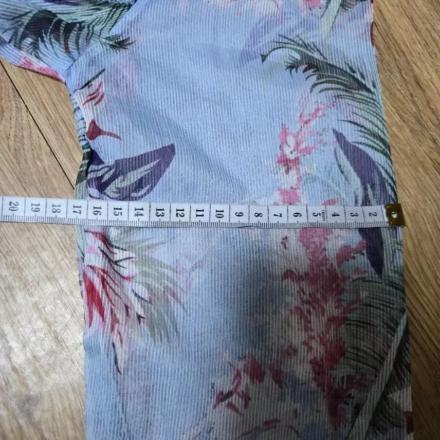 [BUNJANG] Floral See-Through Mini Dress Light Sky Blue / 플라워 시스루  미니 원피스 연한 하늘색