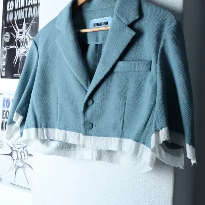 [BUNJANG] W(F) The Ilma Suit Jacket Blazer (Light Blue) Crop Limited Edition / W(F) 더 일마 정장 슈트 자켓 블레이저 연블루 크롭 한정판-17540