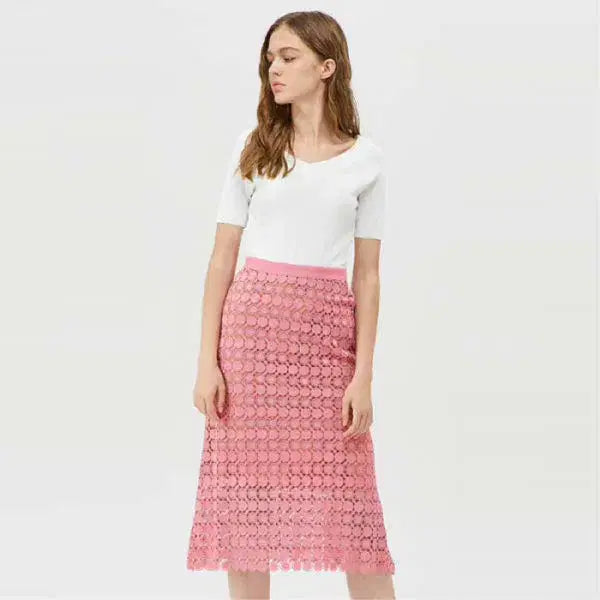 [SOLD OUT] SISLEY 시슬리 레이스 블록 니트 원피스