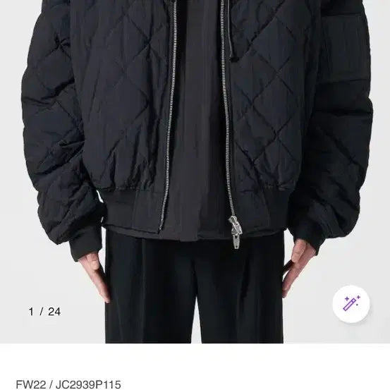 [BUNJANG] Juun.J Reversible Quilted MA-1 Bomber Jacket / 준지 / 22fw 퀼팅 리버시블 마원 / 48