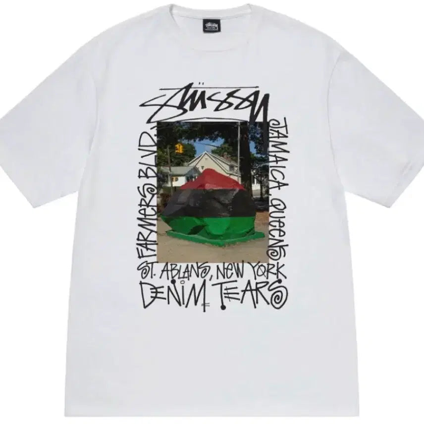 [BUNJANG] Stussy Denim Tears Short Sleeve T-shirt / 스투시 데님티어스 반팔 XXL,XL
