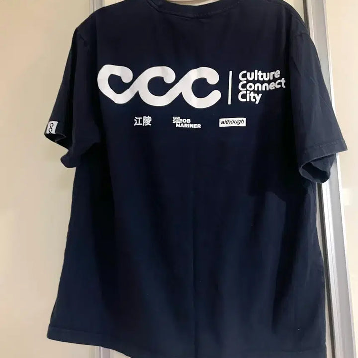 [BUNJANG] Black Printed T-shirt - Navy Logo Shirt / 개당)블랙 프린팅 티셔츠 네이비 로고치셔츠