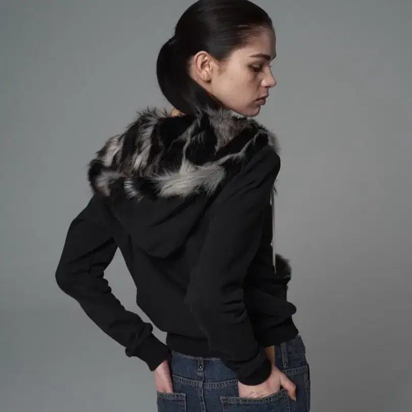 [BUNJANG] Setlpoomoon Hooded Zip-up Black / 세틀포문 후드집업 블랙