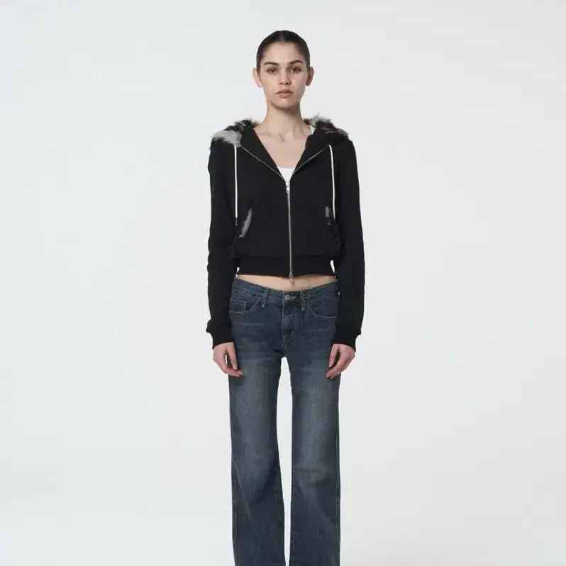 [BUNJANG] Setlpoomoon Hooded Zip-up Black / 세틀포문 후드집업 블랙