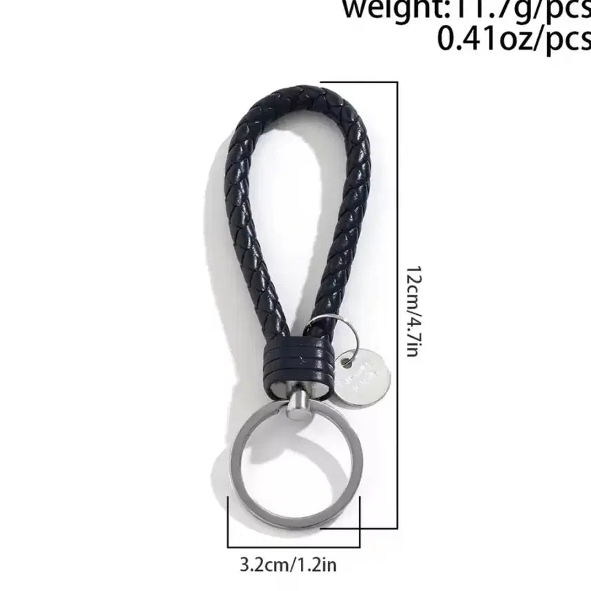 [BUNJANG] Leather Braided Keyring / 가죽 꼬임 키링 (블랙/레드/브라운/네이비/옐로우)