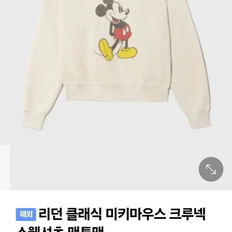 [BUNJANG] Re/Done Mickey Mouse Sweatshirt (Small) / 리던미키맨투맨(스몰사이즈)