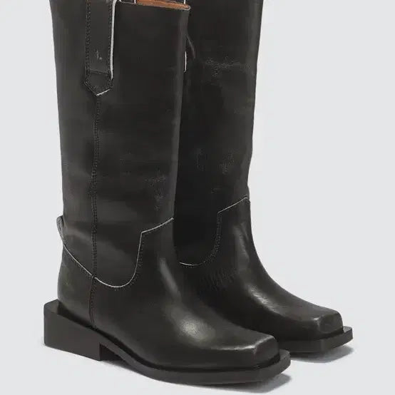 [BUNJANG] Ganni MC Leather Boots / GANNI 가니부츠 mc 미들 데미지 부츠 37 235